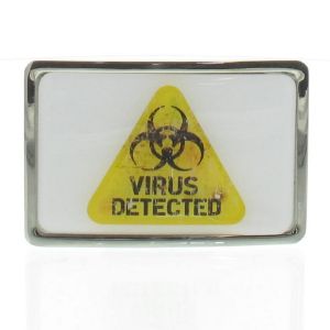 Boucle de ceinture Biohazard Virus detected contour chrome