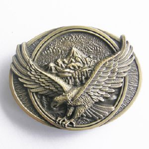 Boucle de ceinture Aigle en vol plaqué bronze