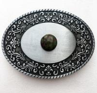 Boucle de ceinture pierre ronde rubis zoïsite