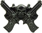 Boucle de ceinture 2 Guns et tête de mort