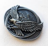 Boucle de ceinture Aigle en vol couleur argent