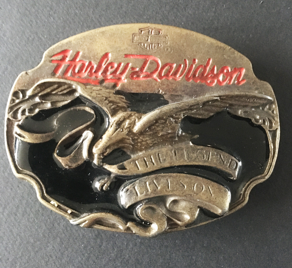 Vintage 1990 - Boucle de ceinture Harley Davidson The legend lives on 
