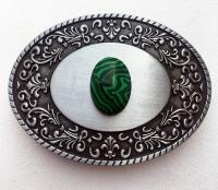 Boucle de ceinture Pierre ovale Malachite