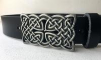 C20 - Ceinture cuir noir avec boucle de ceinture celtique