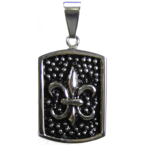 Pendentif Dog tag fleur de lys design