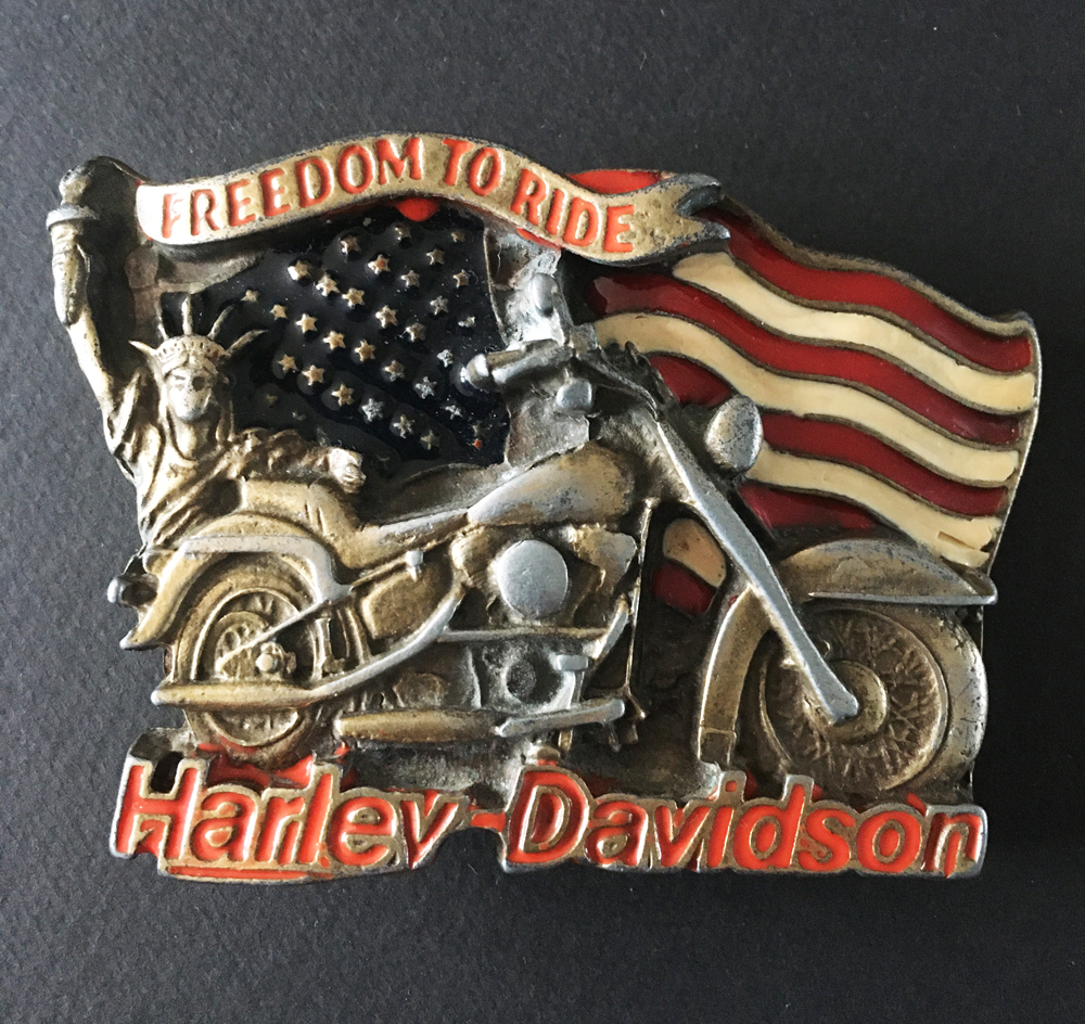 Vintage 1991 - Boucle de ceinture Harley Davidson Freedom to ride