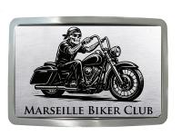 11B - Boucle de ceinture avec nom club biker, motard personnalisable