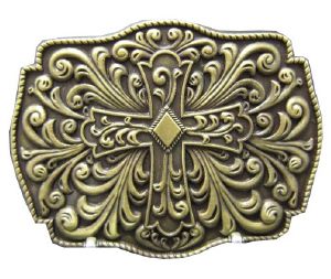 Boucle de ceinture croix celtique design plaqué bronze